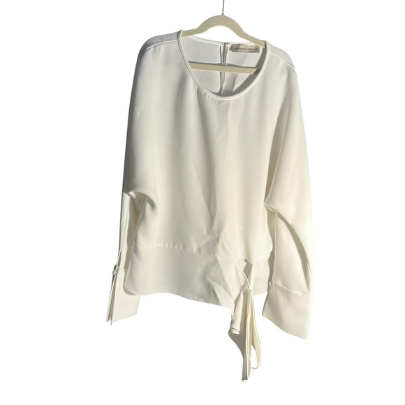 Purification Garcia Crew Neck Long Sleeve Bell Ruffle Cuffs Waist Tie Sz 40 - Picture 4 of 10